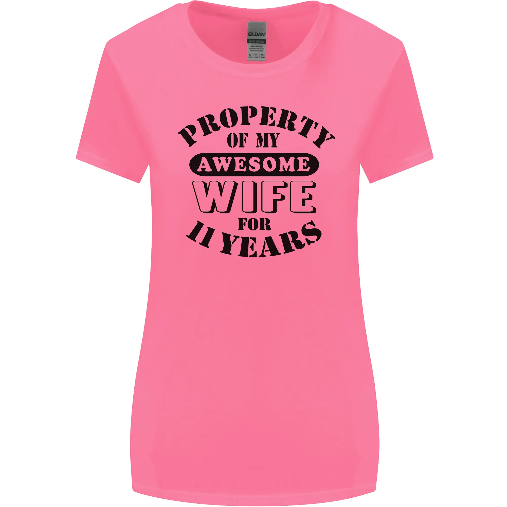 11th Wedding Anniversary 11 Year Funny Wife Womens Wider Cut T-Shirt