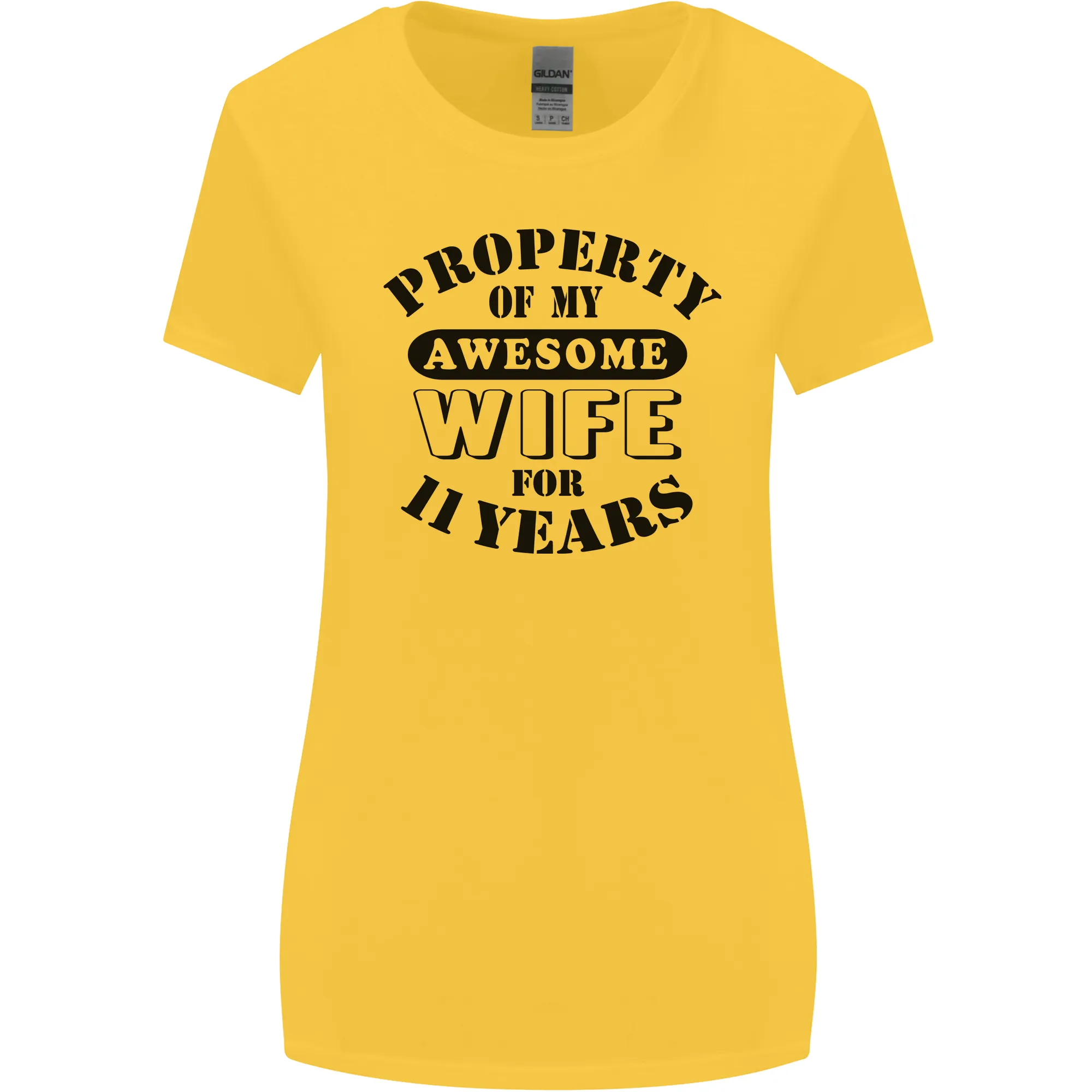 11th Wedding Anniversary 11 Year Funny Wife Womens Wider Cut T-Shirt