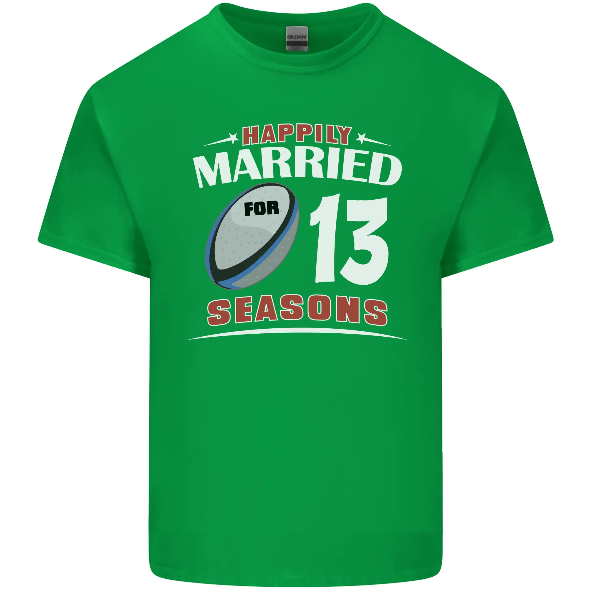 13 Year Wedding Anniversary 13th Rugby Mens Light Cotton T-Shirt