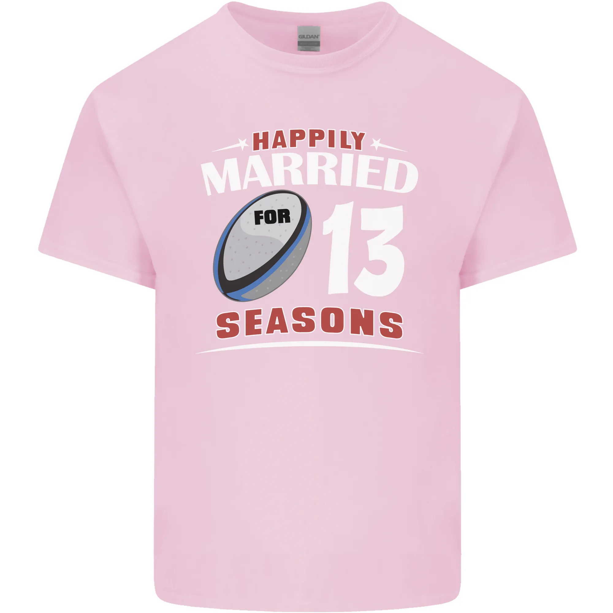 13 Year Wedding Anniversary 13th Rugby Mens Light Cotton T-Shirt