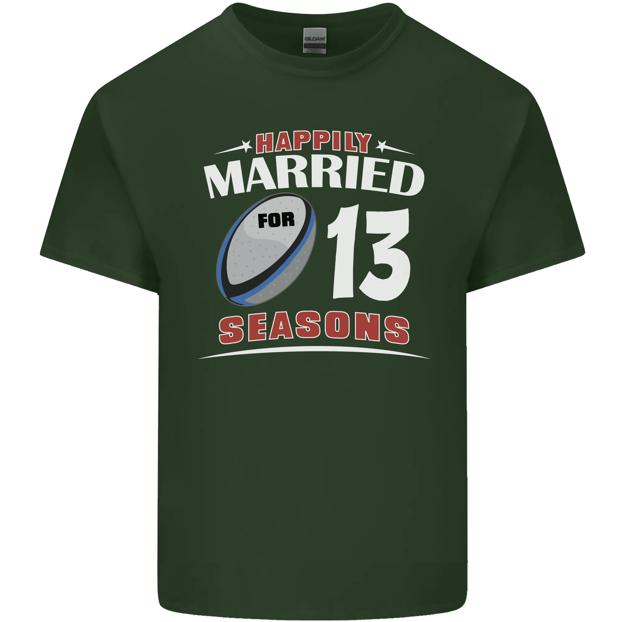 13 Year Wedding Anniversary 13th Rugby Mens Light Cotton T-Shirt