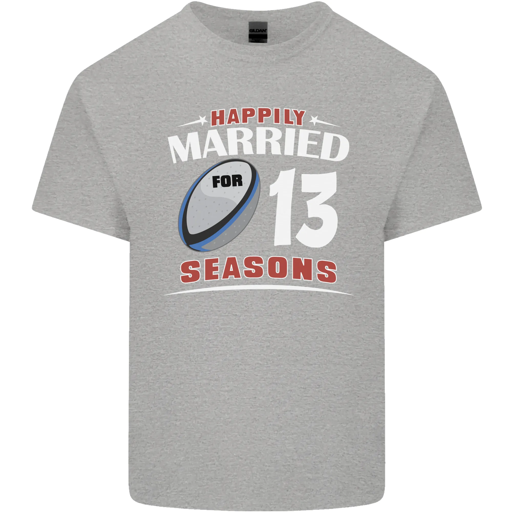 13 Year Wedding Anniversary 13th Rugby Mens Light Cotton T-Shirt