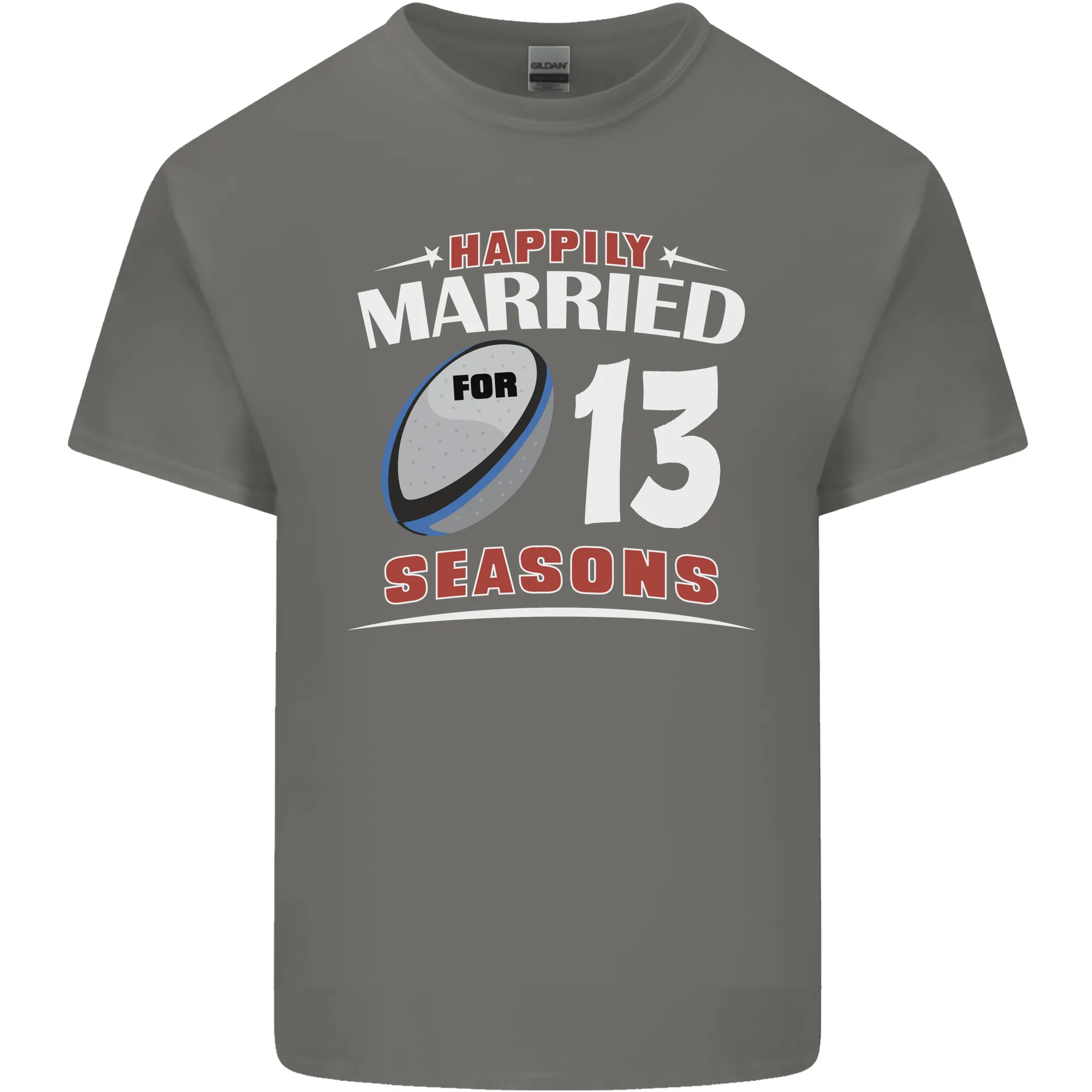 13 Year Wedding Anniversary 13th Rugby Mens Light Cotton T-Shirt