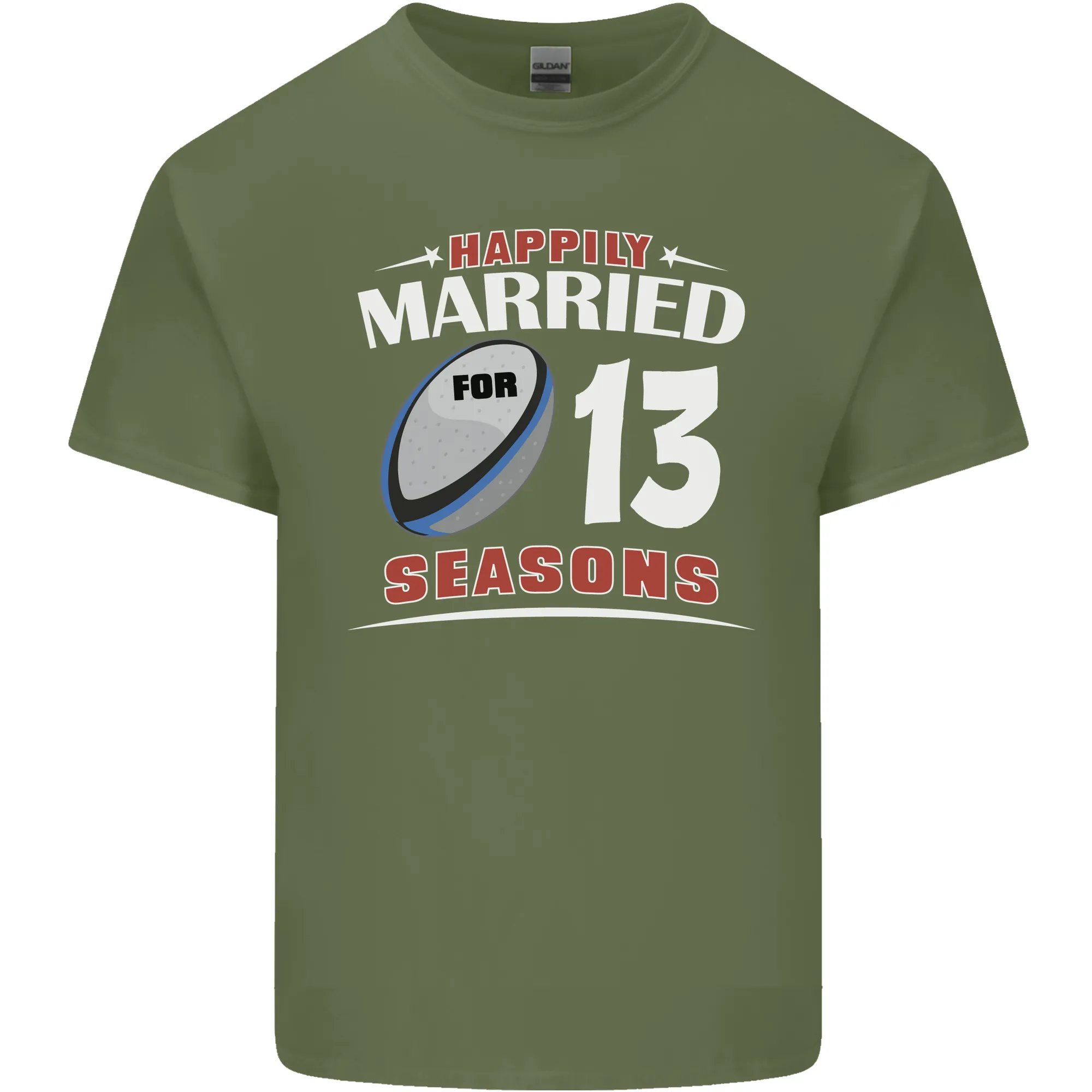 13 Year Wedding Anniversary 13th Rugby Mens Light Cotton T-Shirt