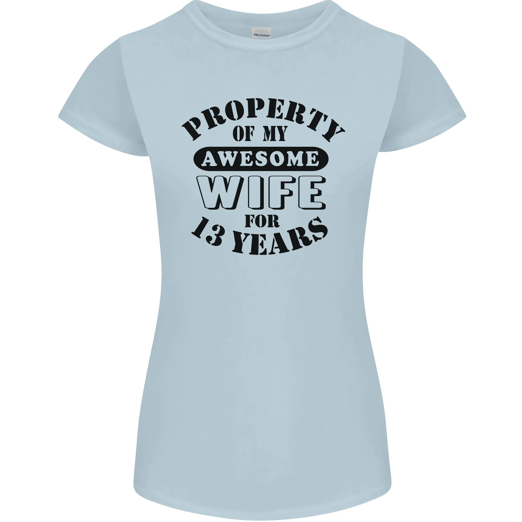 13th Wedding Anniversary 13 Year Funny Wife Womens Petite Cut T-Shirt