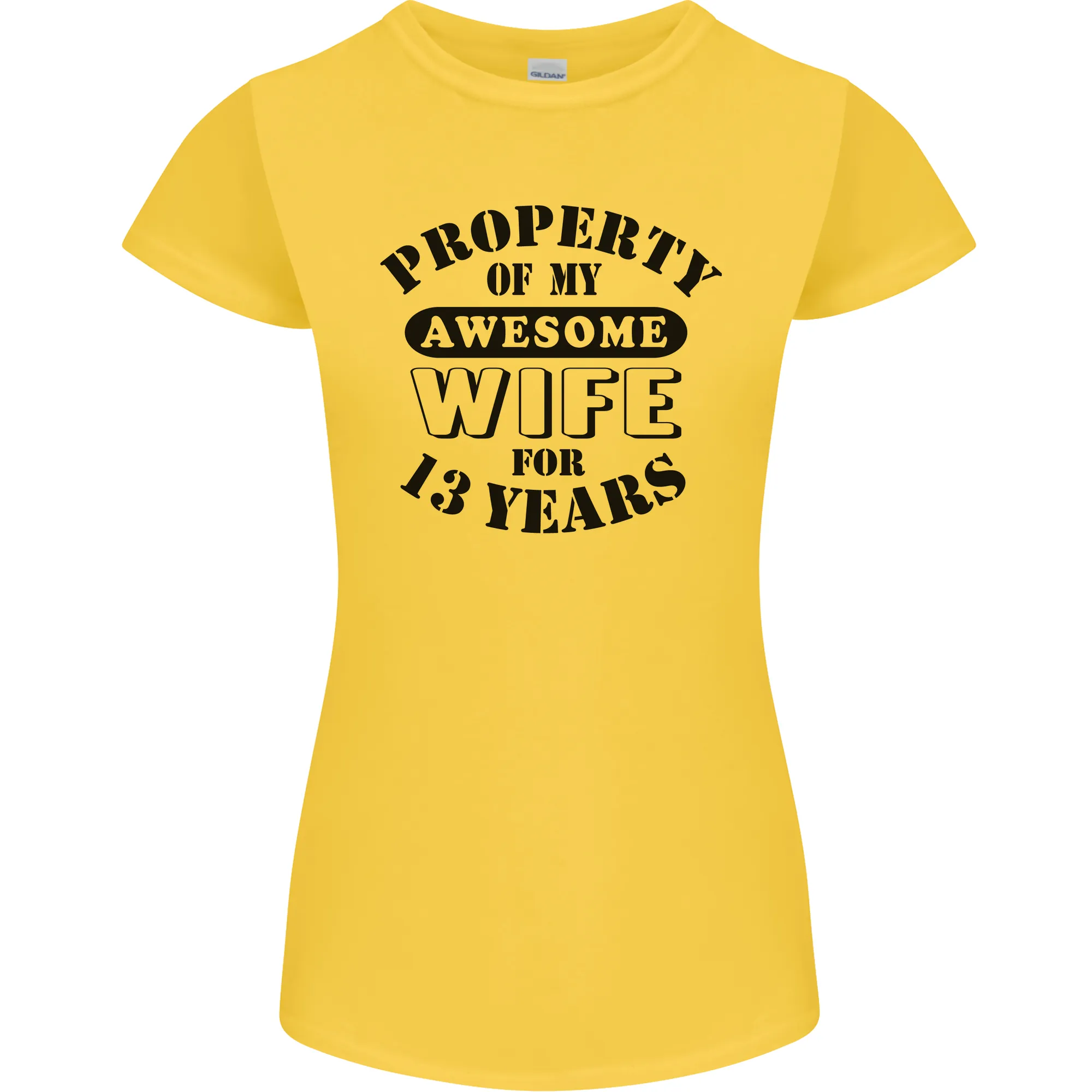 13th Wedding Anniversary 13 Year Funny Wife Womens Petite Cut T-Shirt