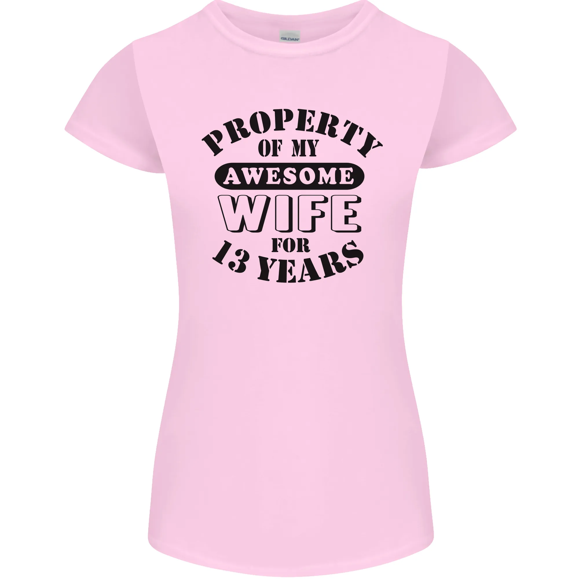 13th Wedding Anniversary 13 Year Funny Wife Womens Petite Cut T-Shirt