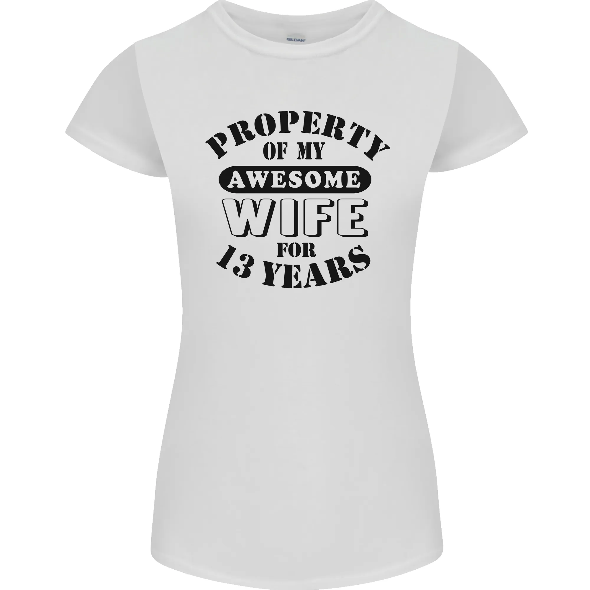 13th Wedding Anniversary 13 Year Funny Wife Womens Petite Cut T-Shirt