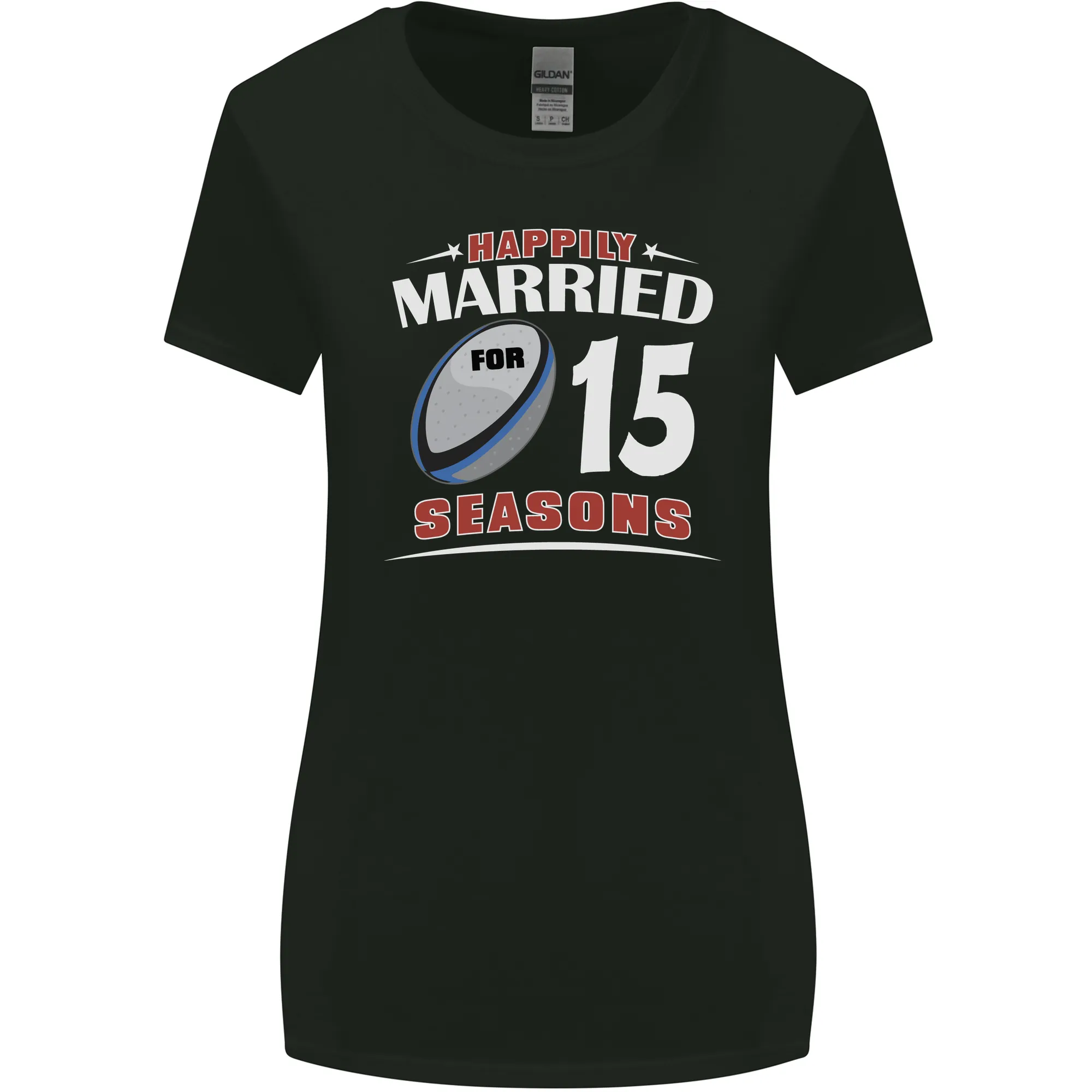 15 Year Wedding Anniversary 15th Rugby Womens Wider Cut T-Shirt