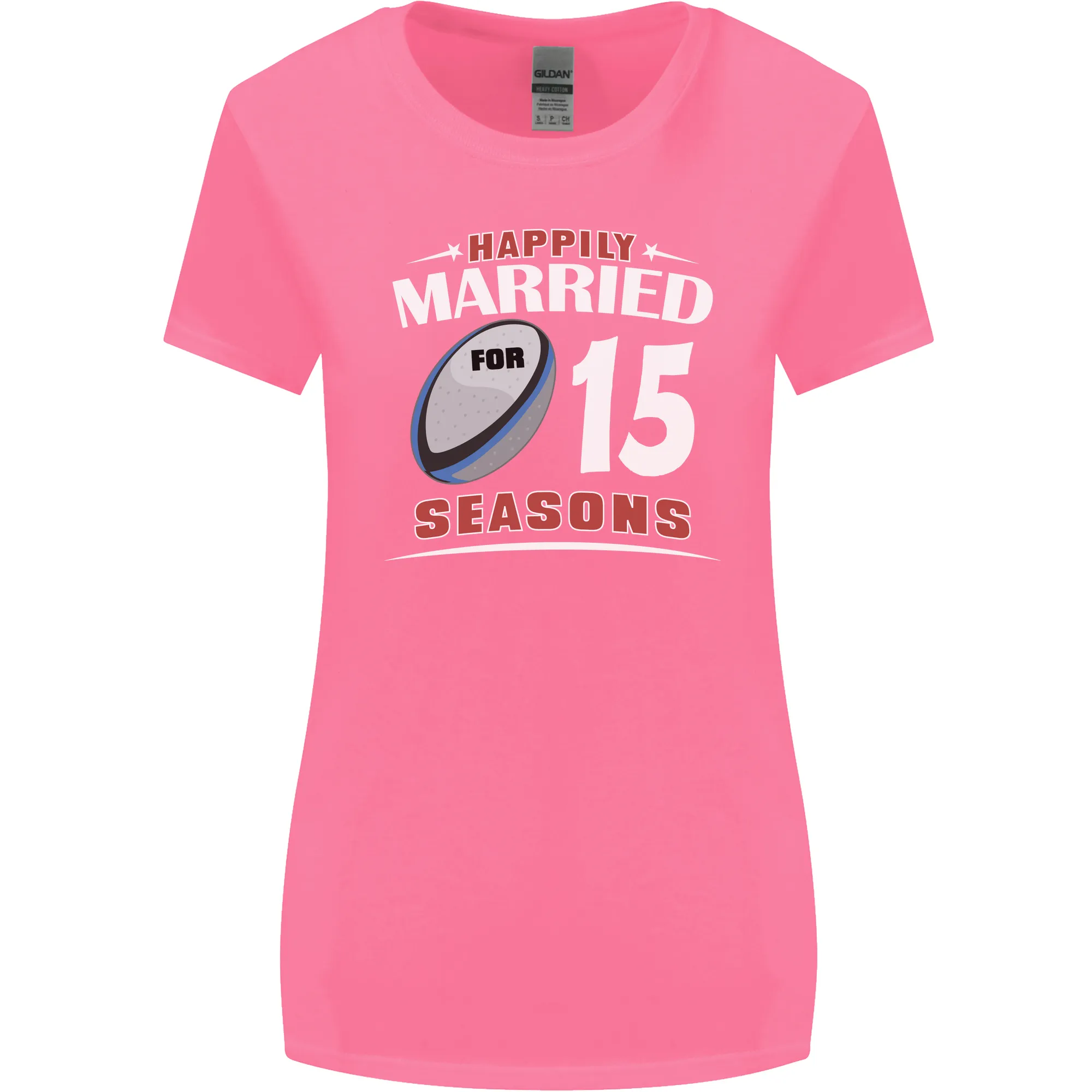 15 Year Wedding Anniversary 15th Rugby Womens Wider Cut T-Shirt