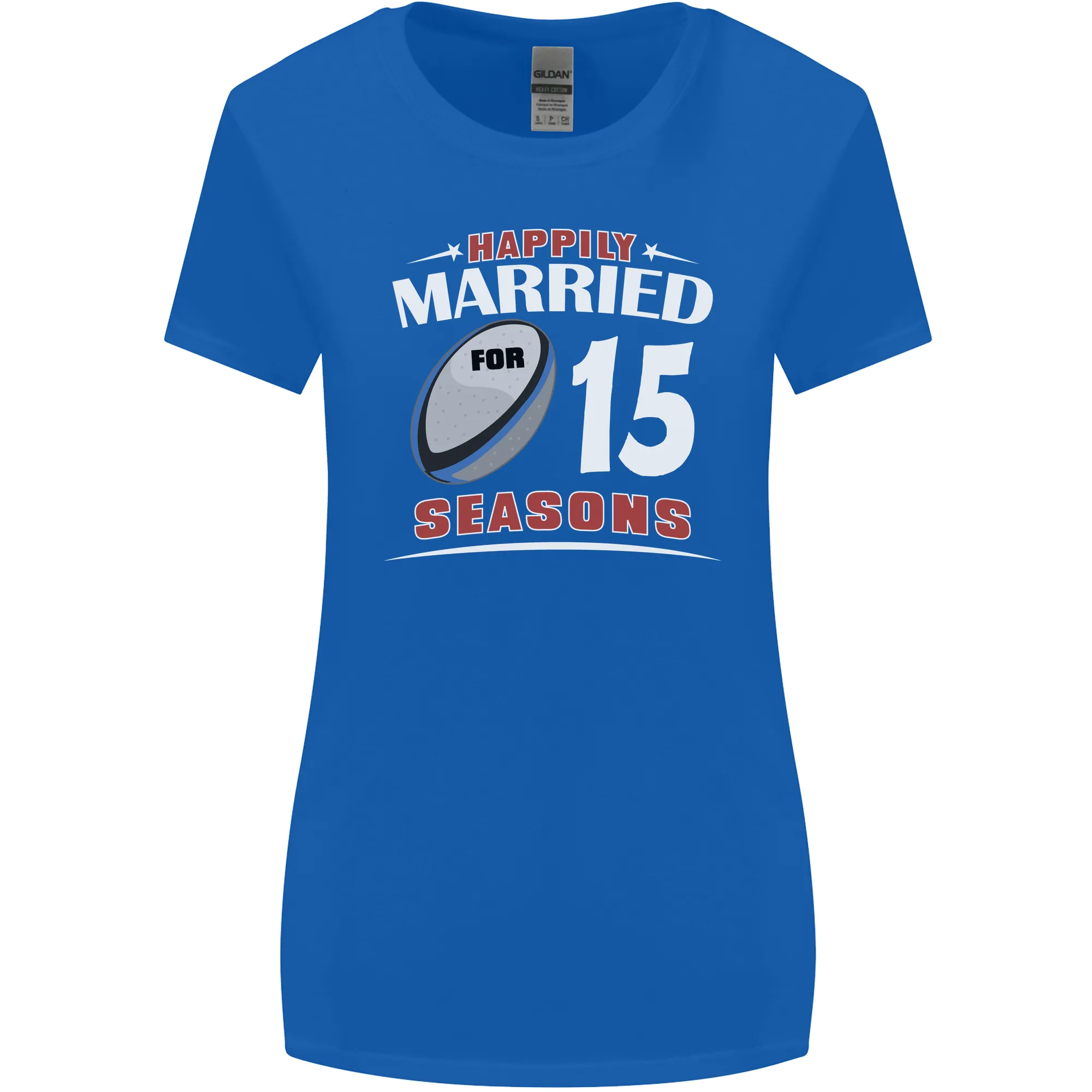 15 Year Wedding Anniversary 15th Rugby Womens Wider Cut T-Shirt