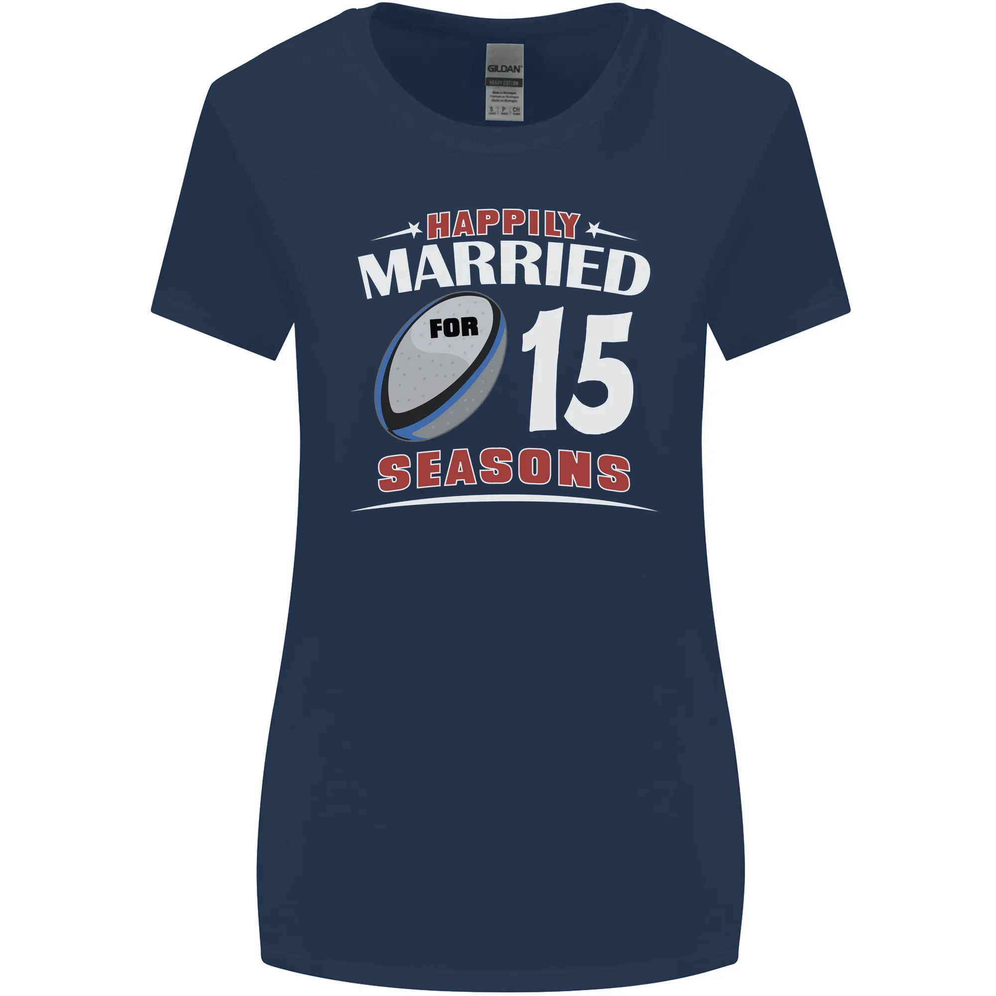 15 Year Wedding Anniversary 15th Rugby Womens Wider Cut T-Shirt