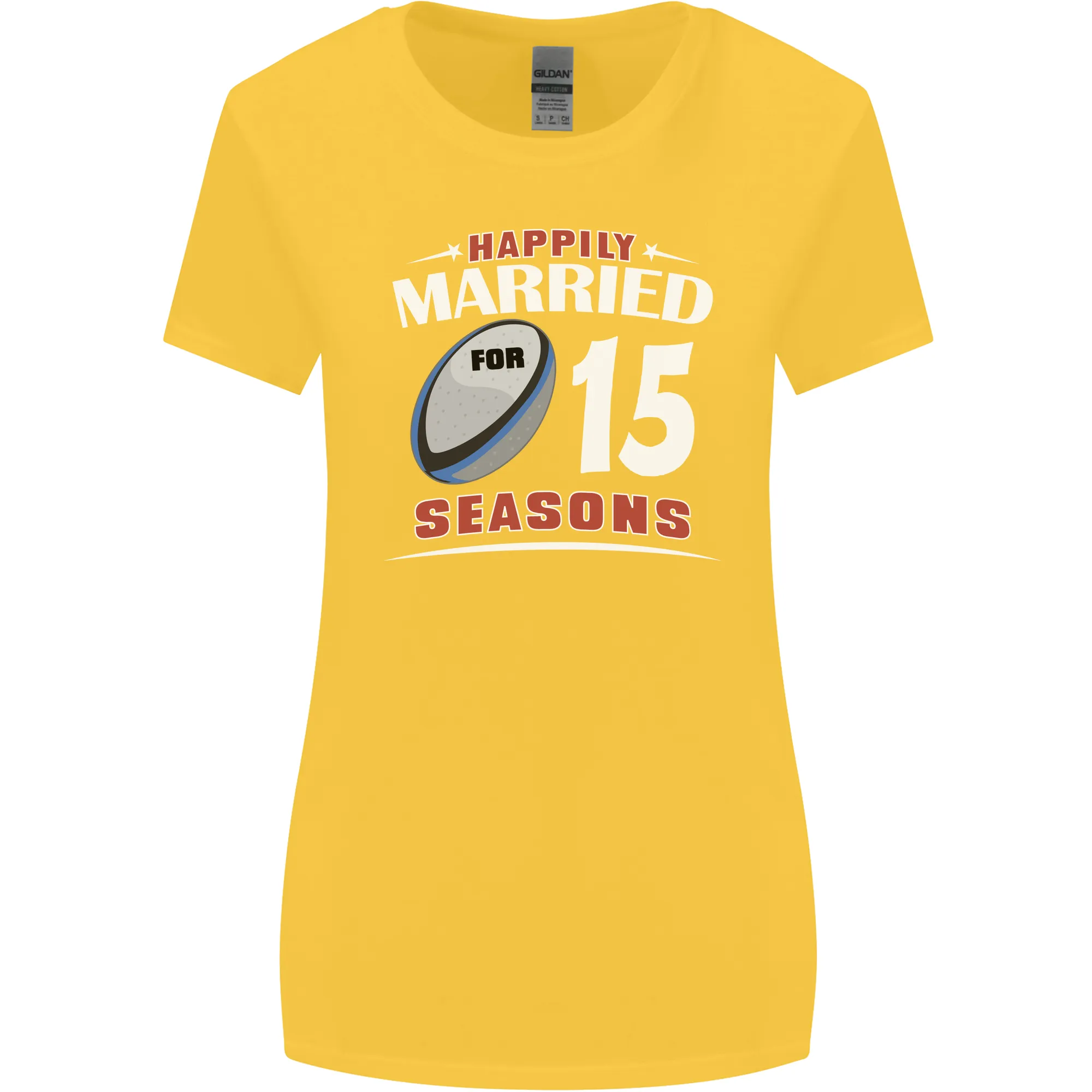 15 Year Wedding Anniversary 15th Rugby Womens Wider Cut T-Shirt