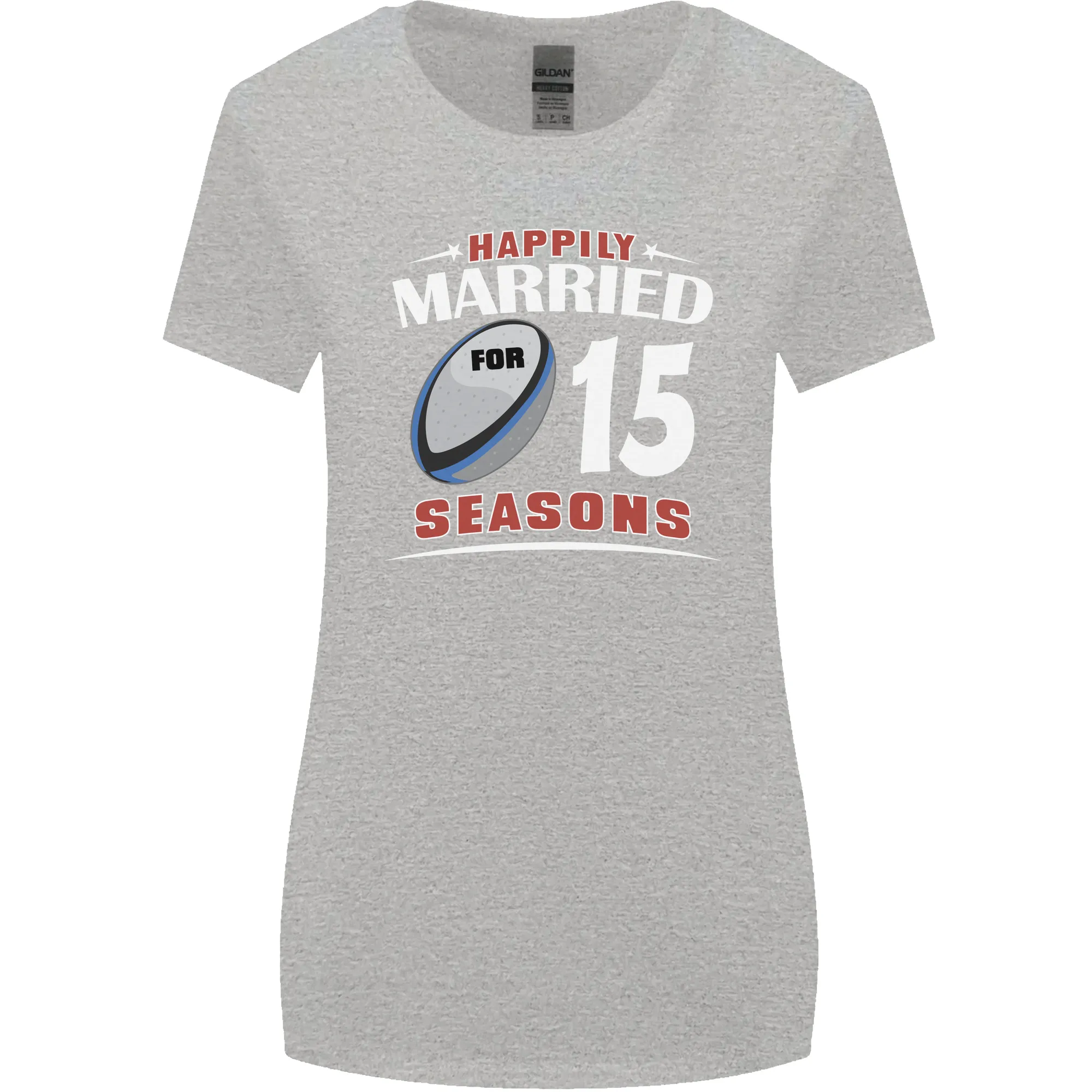 15 Year Wedding Anniversary 15th Rugby Womens Wider Cut T-Shirt