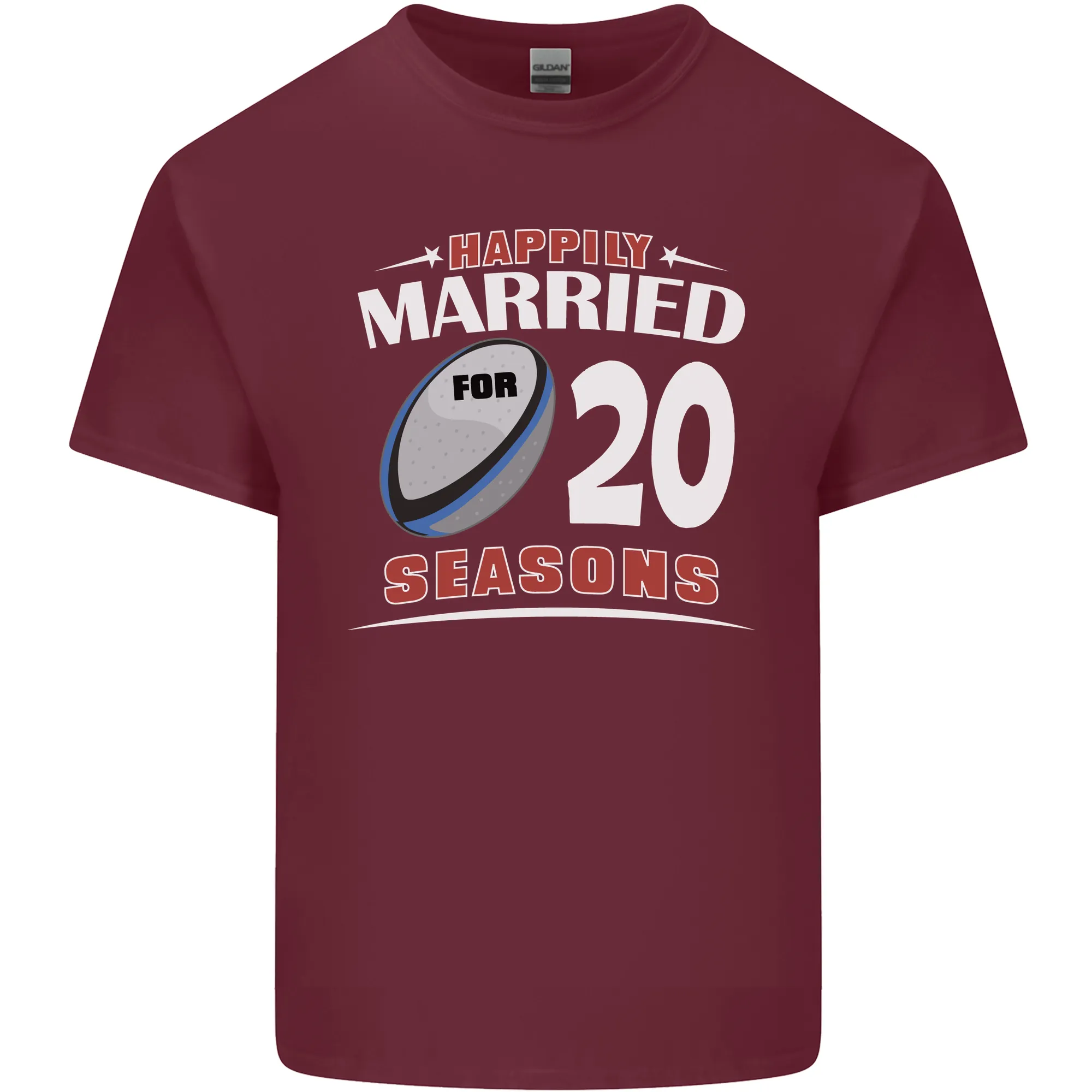 20 Year Wedding Anniversary 20th Rugby Mens Light Cotton T-Shirt