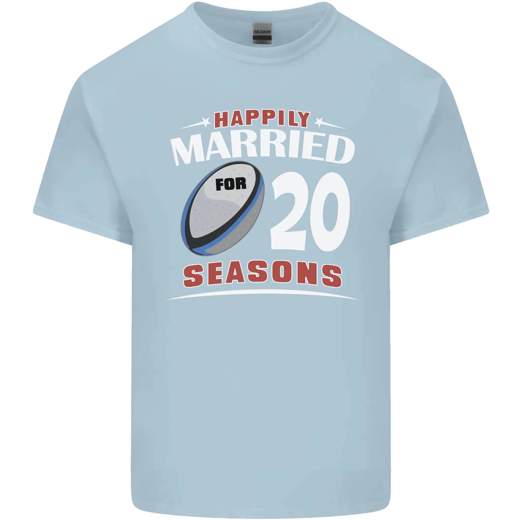 20 Year Wedding Anniversary 20th Rugby Mens Light Cotton T-Shirt