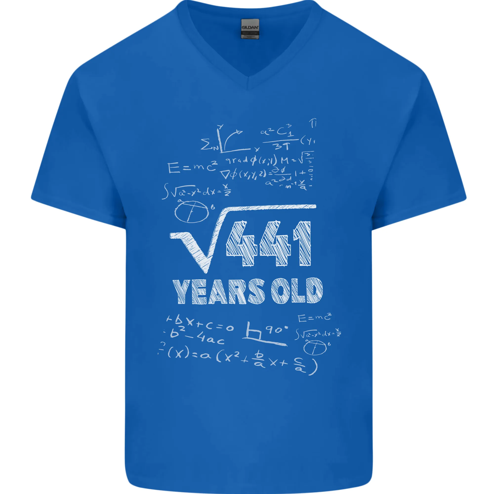 21st Birthday 21 Year Old Geek Funny Maths Mens V-Neck Cotton T-Shirt