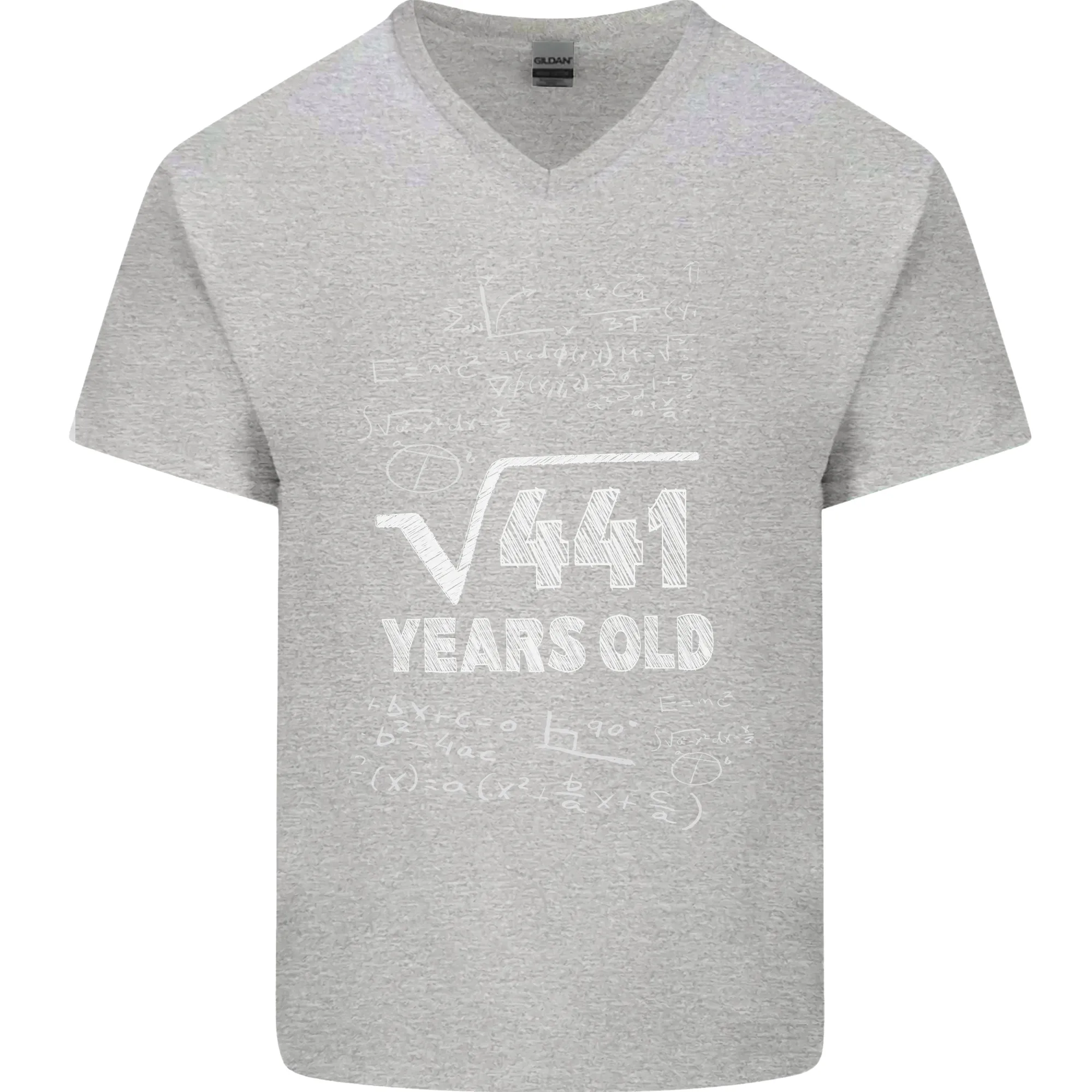 21st Birthday 21 Year Old Geek Funny Maths Mens V-Neck Cotton T-Shirt