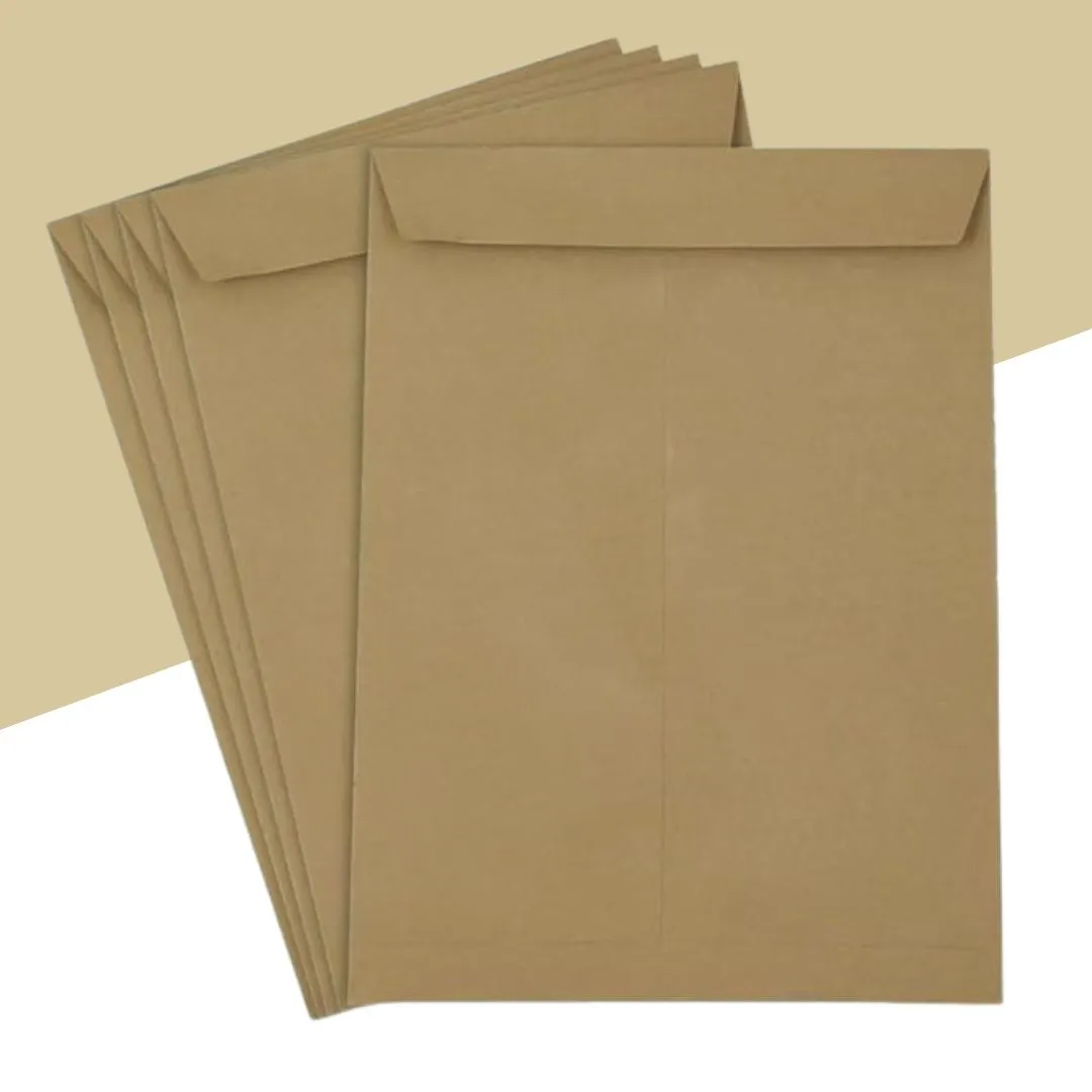 (5 Pcs.)A4 Size Brown Cloth Envelope – Durable and Stylish Document Holder