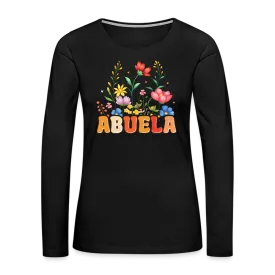 Abuela Premium Long Sleeve T-Shirt with Floral Design