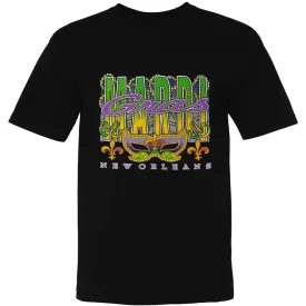 Adult Mardi Gras New Orleans Black Tee-Shirt