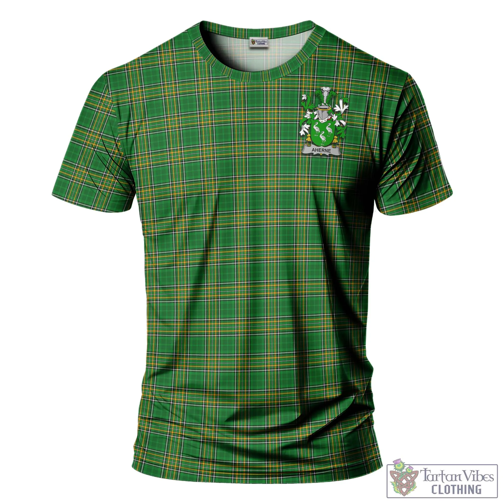 Aherne Irish Clan Tartan T-Shirt with Family Seal