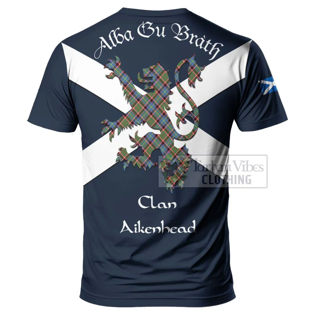 Aikenhead Tartan Lion Rampant T-Shirt Proudly Display Your Heritage with Alba Gu Brath and Clan Name