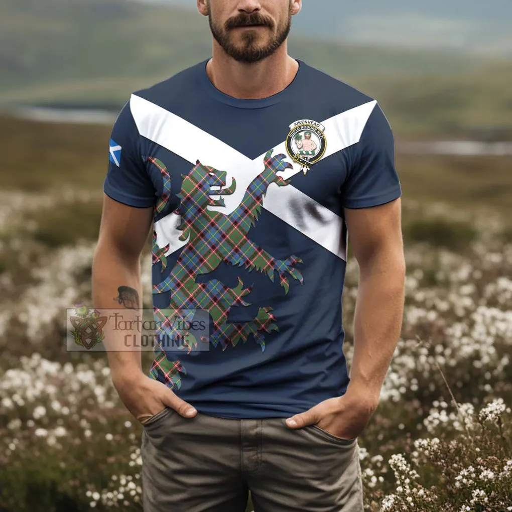 Aikenhead Tartan Lion Rampant T-Shirt Proudly Display Your Heritage with Alba Gu Brath and Clan Name