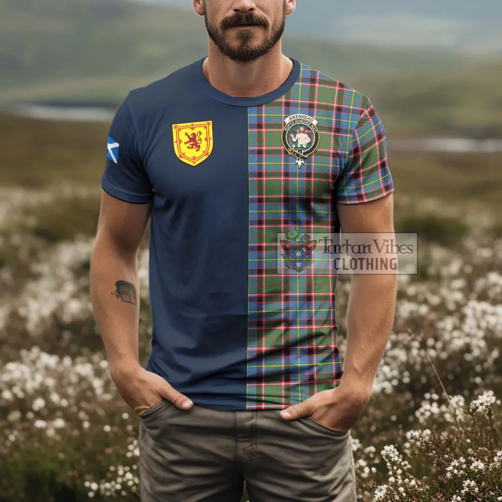 Aikenhead Tartan T-Shirt Alba with Scottish Lion Royal Arm Half Style