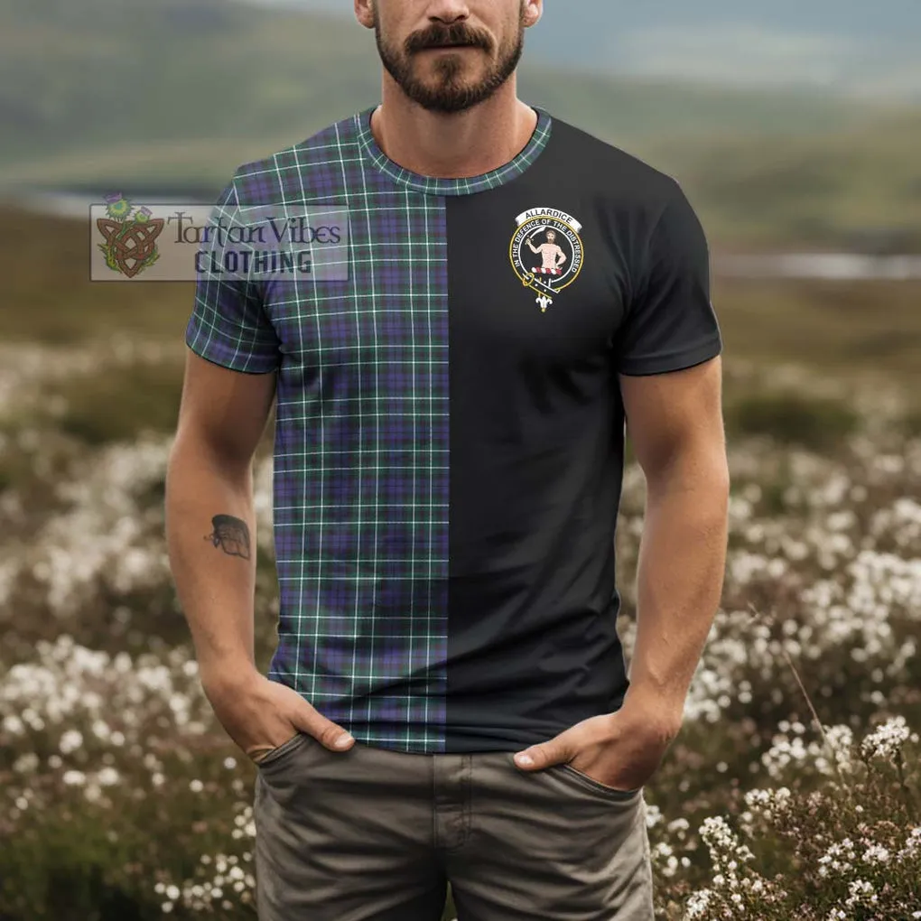 Allardice Tartan T-Shirt with Family Crest and Half Of Me Style