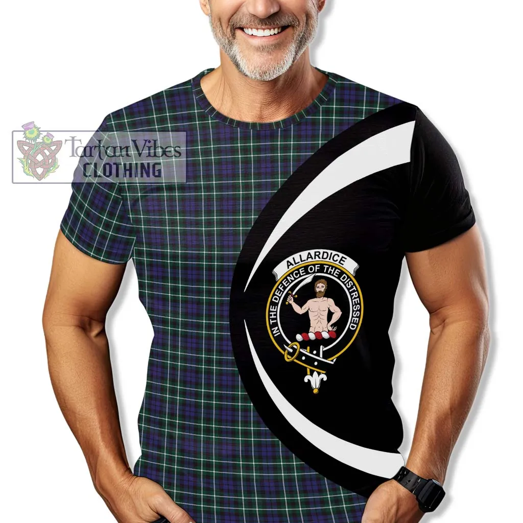 Allardice Tartan T-Shirt with Family Crest Circle Style