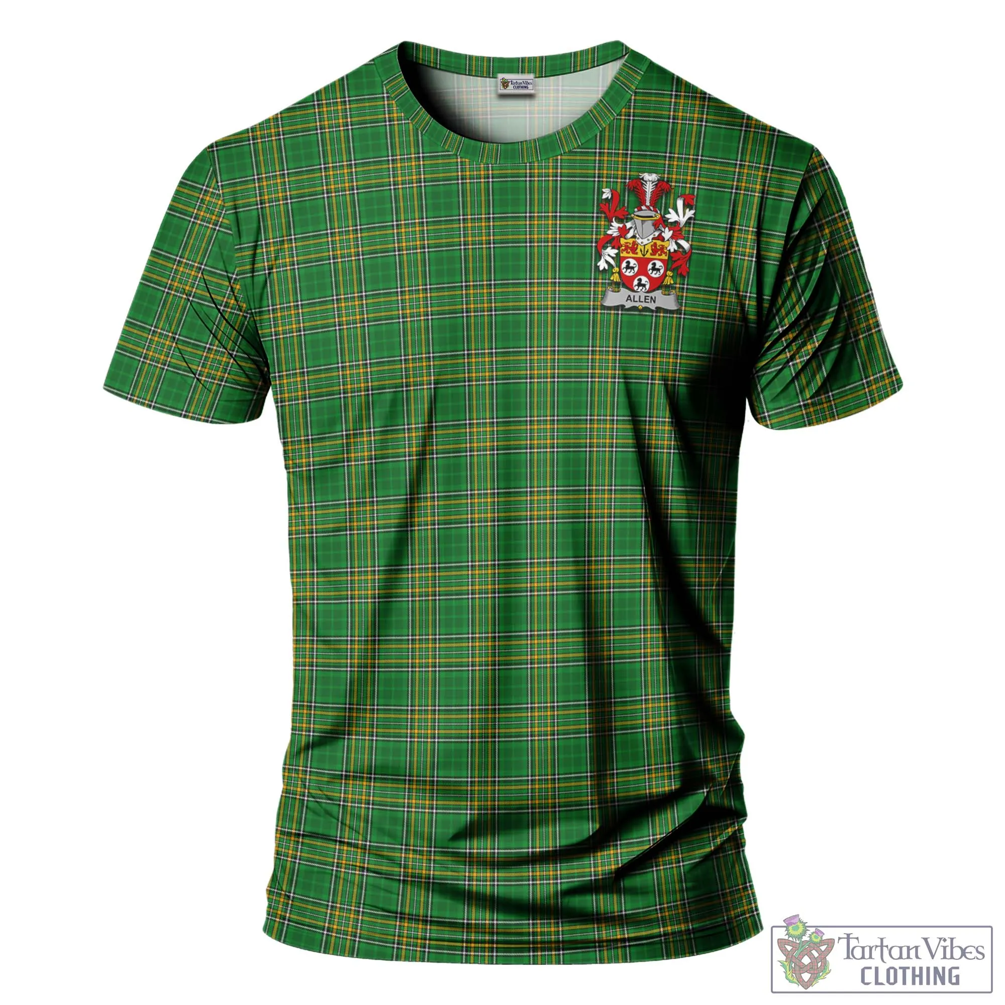 Allen Irish Clan Tartan T-Shirt with Family Seal