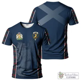 Allison Red Tartan T-Shirt with Family Crest and Lion Rampant Vibes Sport Style