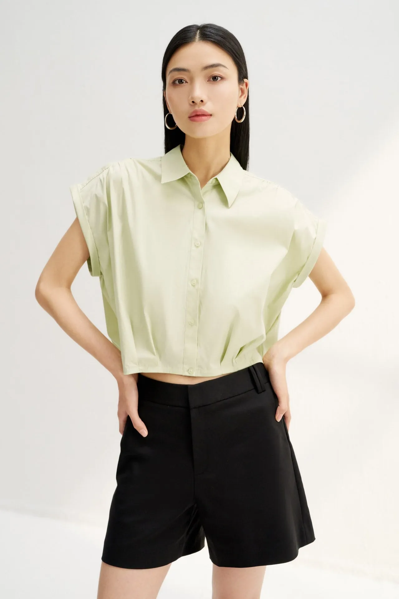 Anti UV Poplin Cocoon Shirt