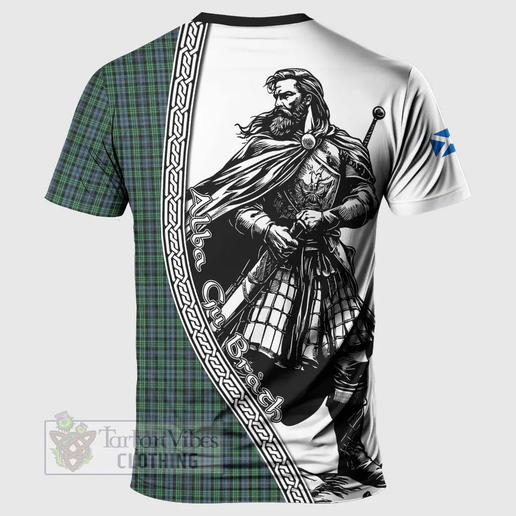 Arbuthnot Tartan Clan Crest T-Shirt with Highlander Warrior Celtic Style