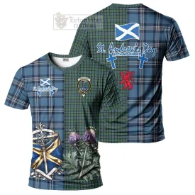 Arbuthnot Tartan T-Shirt Happy St. Andrew's Day Half Tartan Style