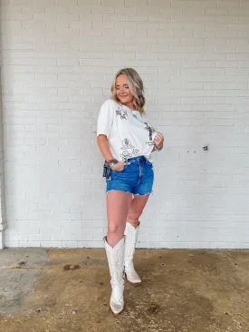 Ariat Cream Cowgirl Crop Tee