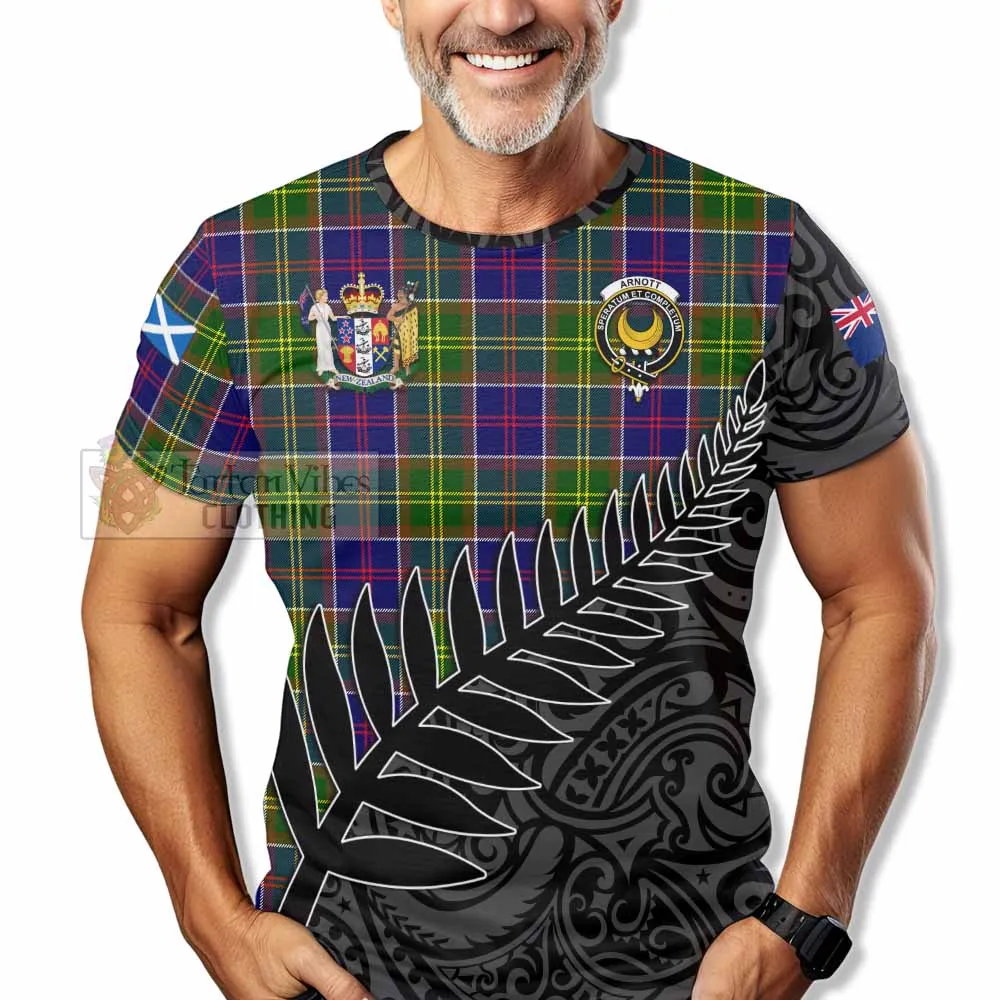 Arnott Crest Tartan T-Shirt with New Zealand Silver Fern Half Style