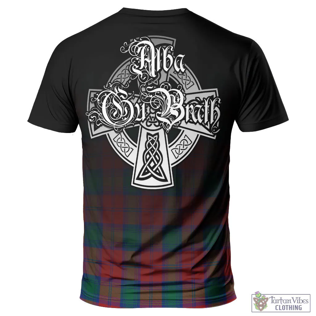 Auchinleck (Affleck) Tartan T-Shirt Featuring Alba Gu Brath Family Crest Celtic Inspired