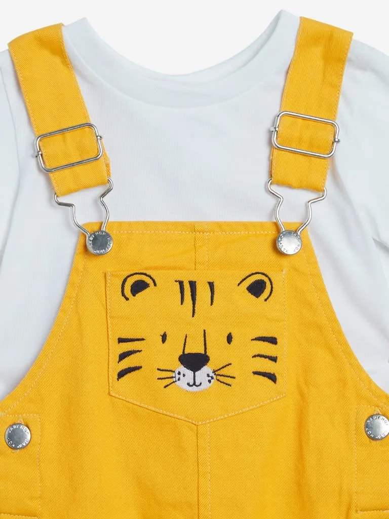 Baby HOP Yellow Print Dungarees and T-Shirt Set