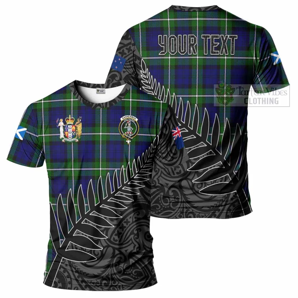 Bannerman Crest Tartan T-Shirt with New Zealand Silver Fern Half Style