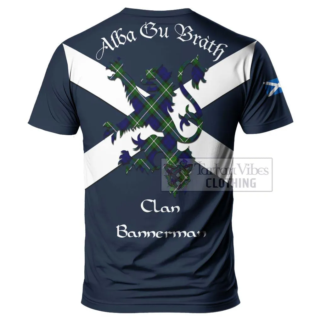 Bannerman Tartan Lion Rampant T-Shirt Proudly Display Your Heritage with Alba Gu Brath and Clan Name