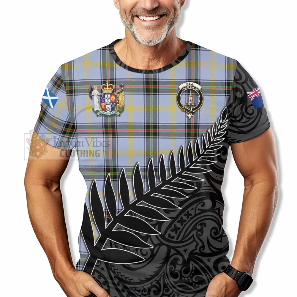 Bell Crest Tartan T-Shirt with New Zealand Silver Fern Half Style