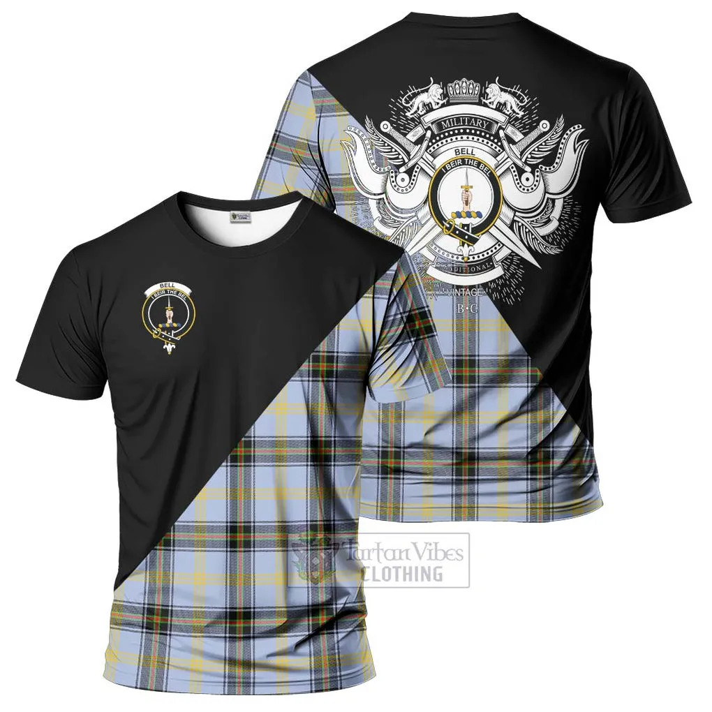 Bell of the Borders Tartan T-Shirt with Family Crest and Military Logo Style