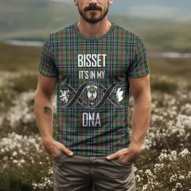 Bisset Tartan T-Shirt with Family Crest DNA In Me Style