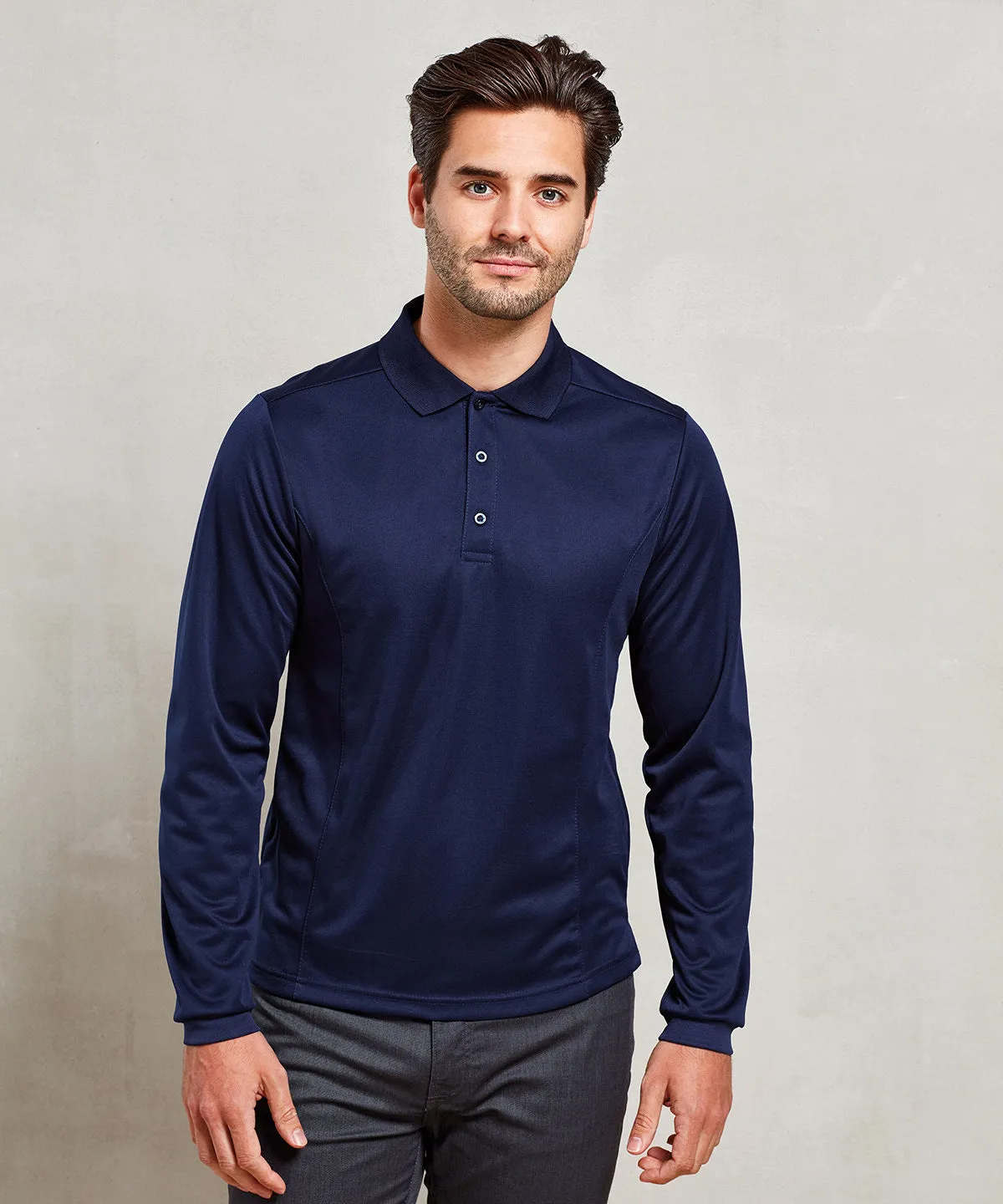 Black - Long sleeve Coolchecker® piqué polo