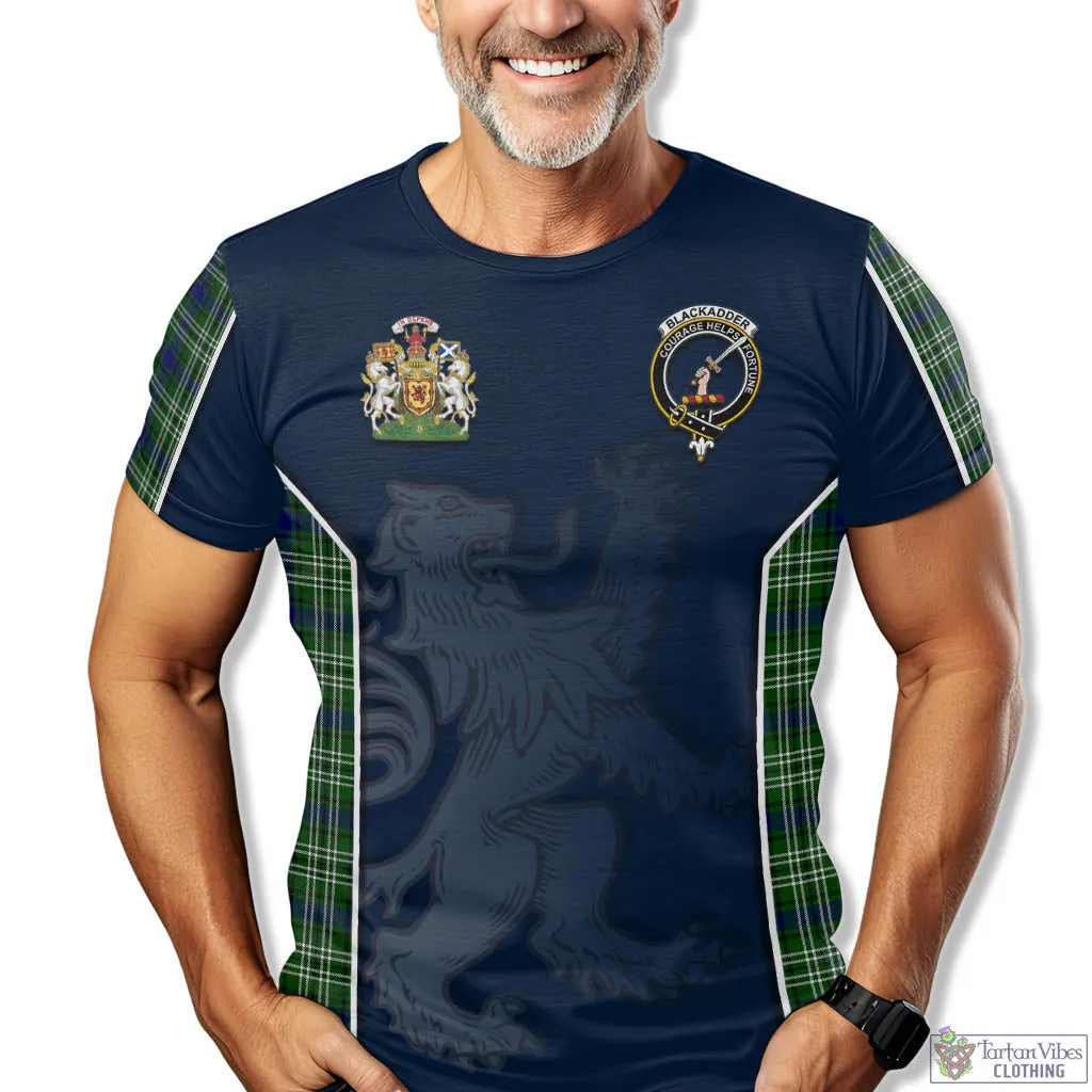 Blackadder Tartan T-Shirt with Family Crest and Lion Rampant Vibes Sport Style