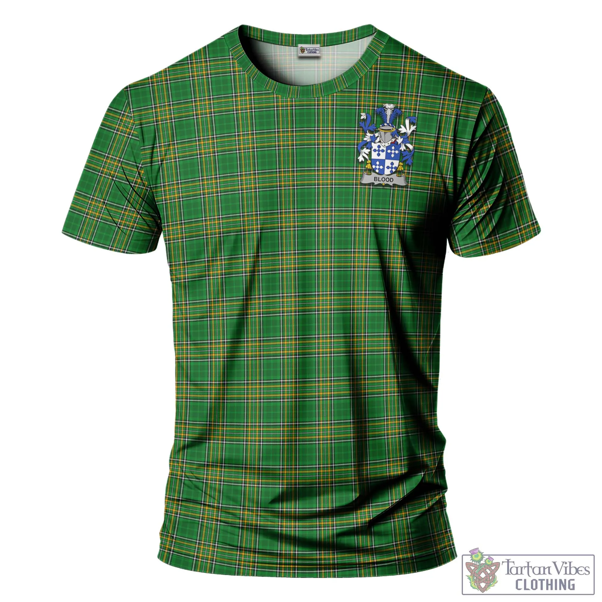 Blood Irish Clan Tartan T-Shirt with Family Seal