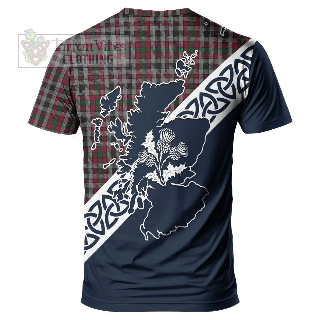 Borthwick Tartan T-Shirt Featuring Thistle and Scotland Map