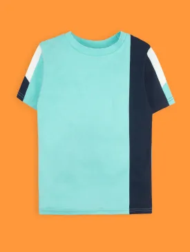 BOY'S AQUA PANELED T-SHIRT